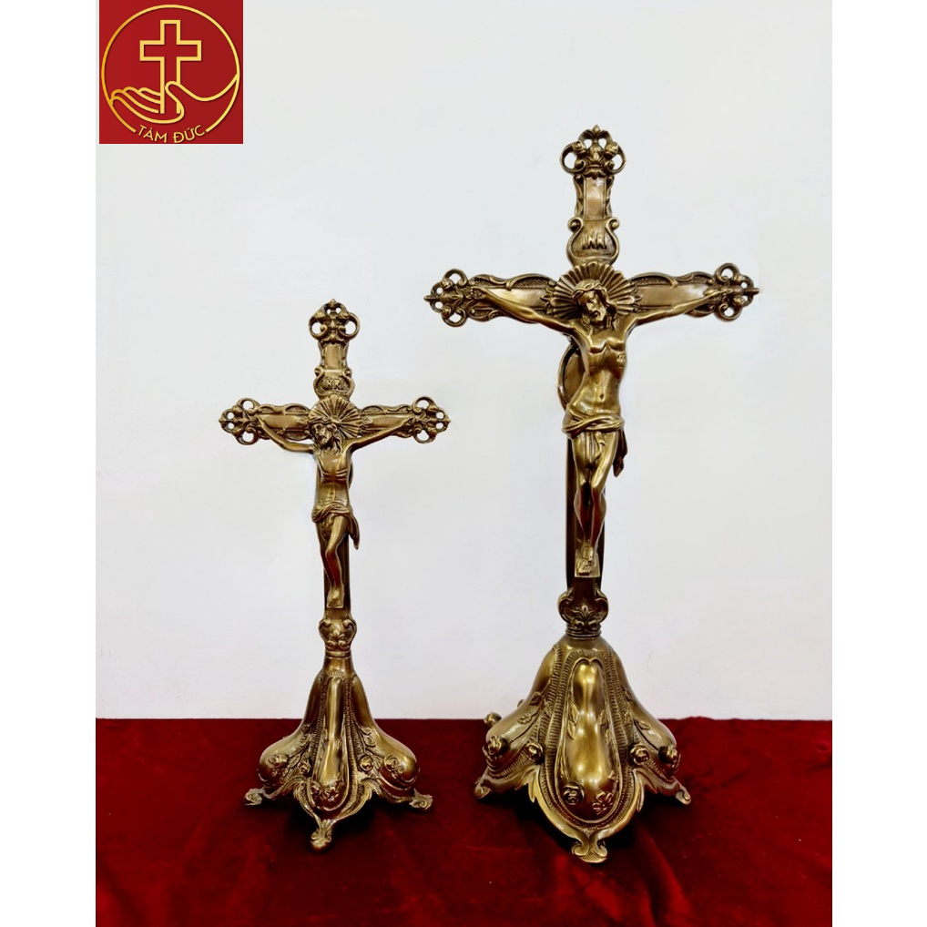 Thánh Giá hoa hồng - Vật Phẩm Công Giáo Gratia - Tượng Công Giáo - Tượng đồng