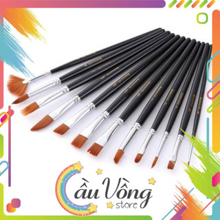 Bộ 12 Cọ Cao Cấp Vẽ Tranh Sơn Dầu, Màu Nước, Màu Acrylic ,Hóa Trang Chuyên Nghiệp
