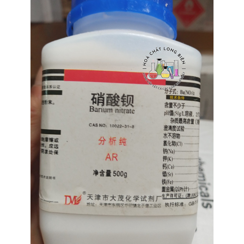 Hóa chất: Barium nitrate Mã CAS 10022-31-8, quy cách chai 500g