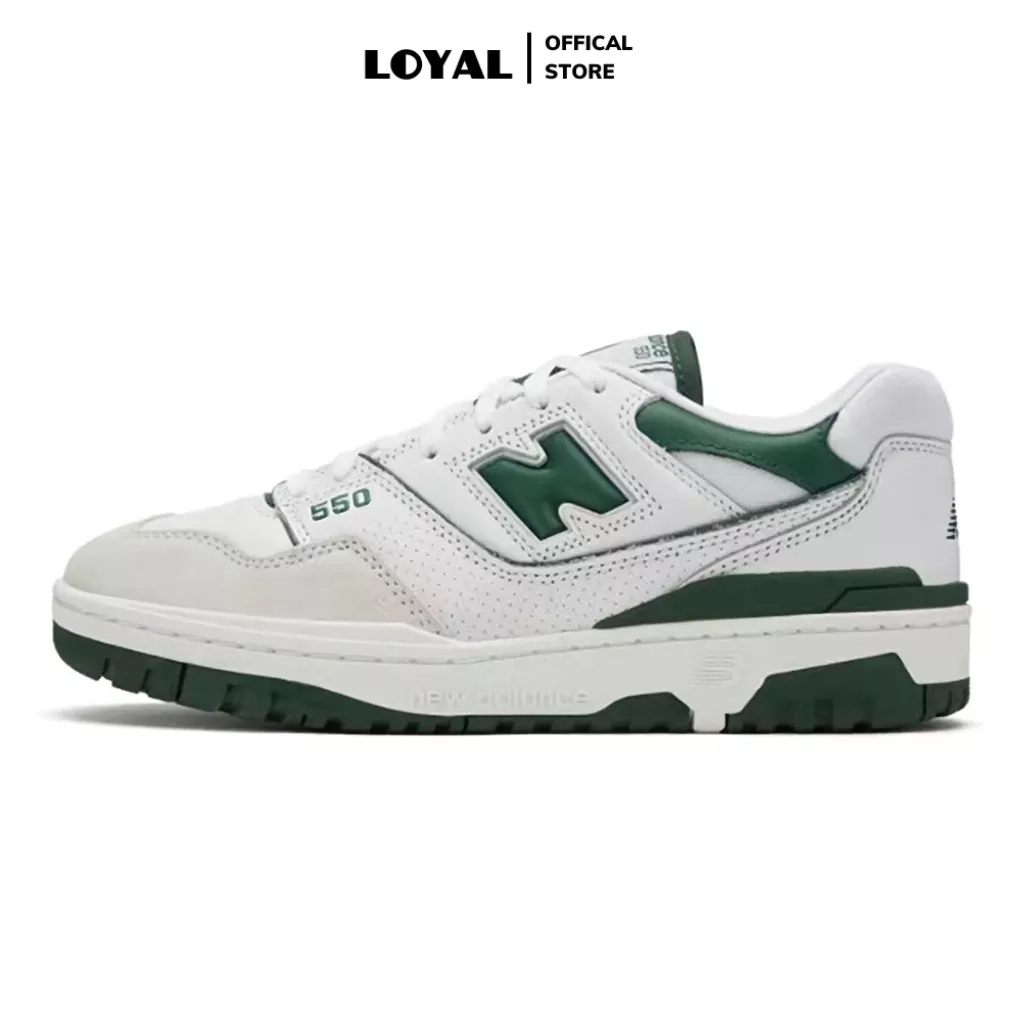 Giày New Balance 550 White Green, Giày Thể Thao NB 550 Trắng Xanh Cao Cấp Cổ Thấp Siêu Hot Full Box Bill