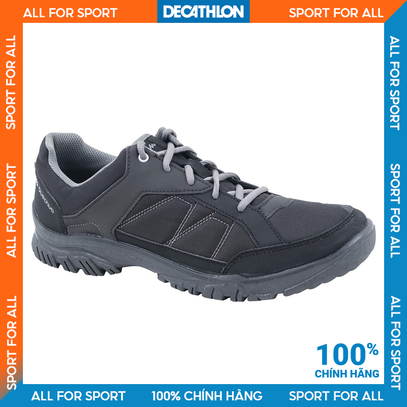 Giày leo núi dã ngoại cổ lửng Arpenaz 50 cho nam Đen DECATHLON QUECHUA mã 8354268