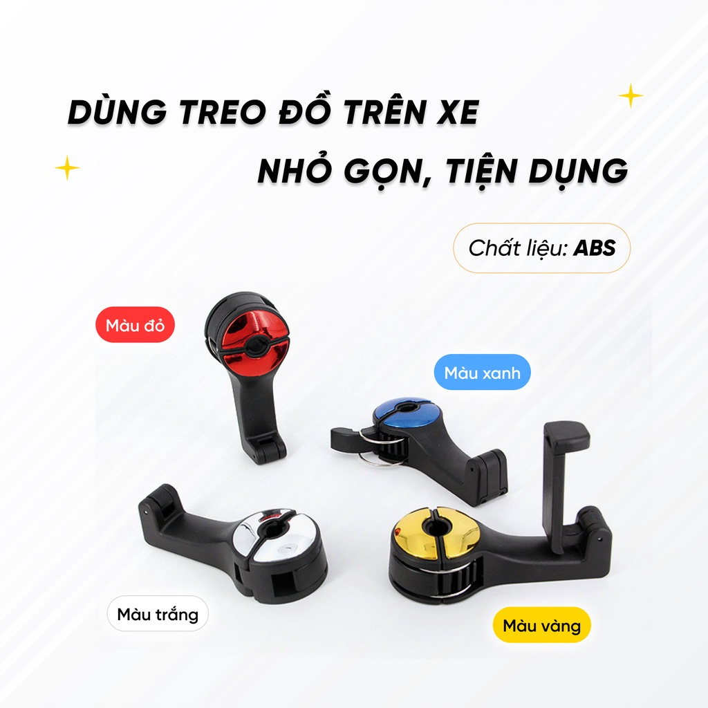 Móc treo đồ trên lưng ghế xe ô tô kiêm giá đỡ điện thoại đa năng - Móc để đồ trên xe hơi đa năng | BigBuy360 - bigbuy360.vn