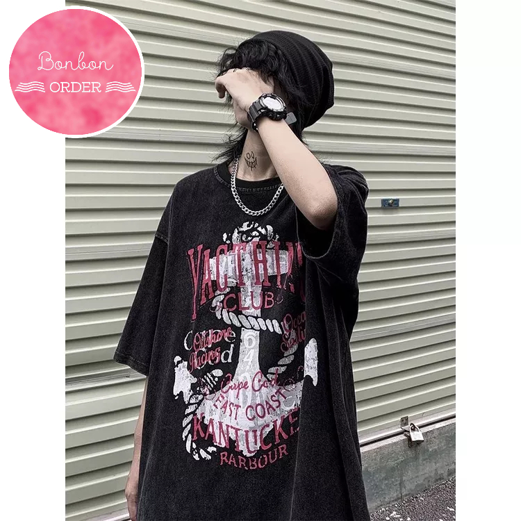 ÁO PULL ULZZANG TAY LỠ FORM RỘNG IN HÌNH MỎ NEO - [Bonbon Order Ulzzang]
