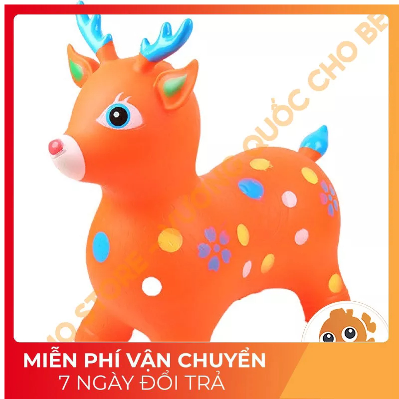Thú nhún c,Oo su bơm hơi - đồ chơi cho bé có nhạc hình hươu ,O