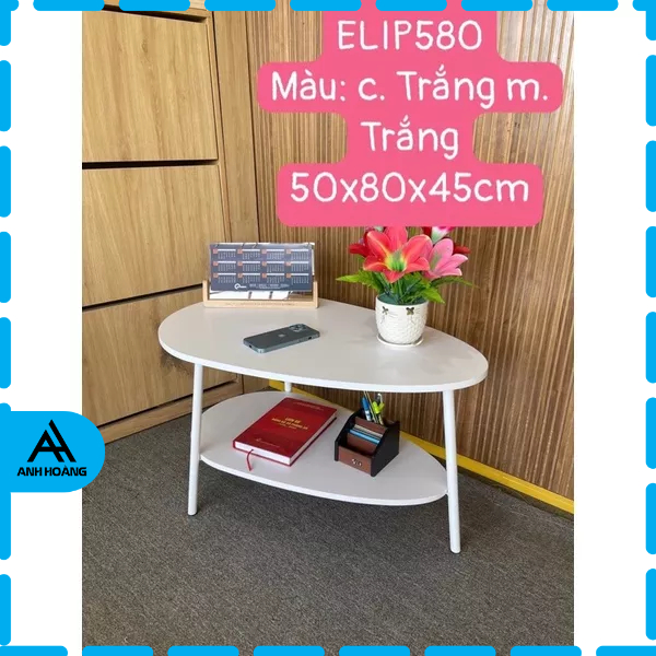 Bàn Tea Table Sofa 2 tầng hình tròn - hình elip cao cấp Mới - Ship toàn quốc