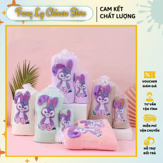 Set 2 khăn tắm hình thỏ Stella Lou mềm mại, thấm hút tốt 2 kích thước 35x75cm & 70x140cm
