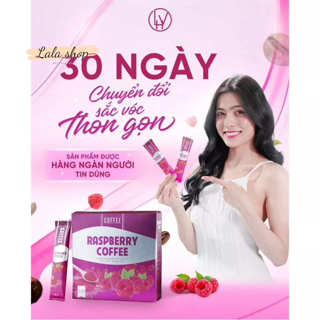 Cà Phê Mâm Xôi Giảm Cân Raspberry Coffee Chính Hãng - Hộp 15 gói