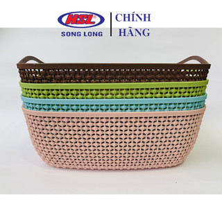 Giỏ nhựa đựng đồ đa năng giả mây kiểu dáng hàn quốc 2779