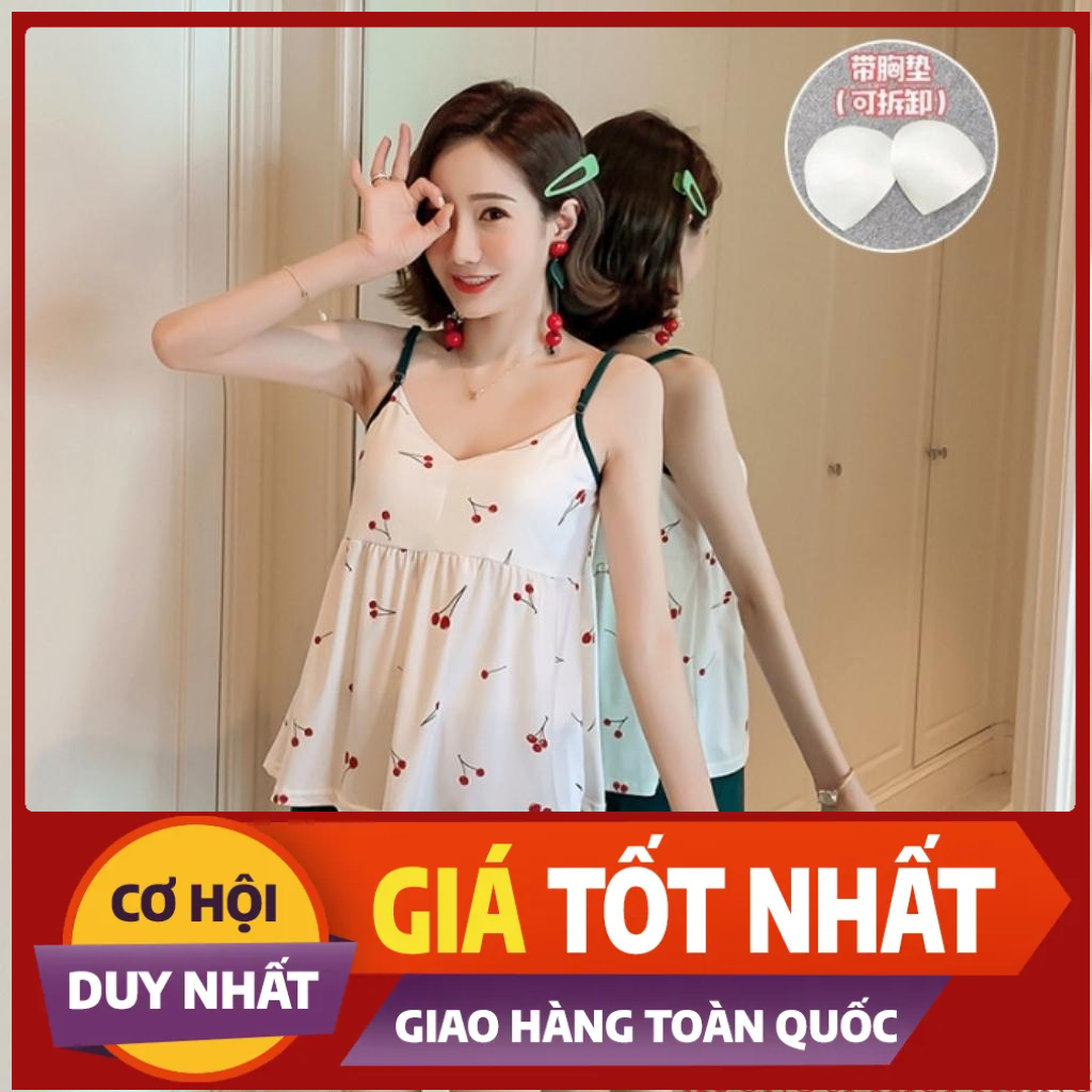 Bộ Ngủ Thun Nữ Mặc Nhà Hai Dây Thoáng Mát Thấm Hút Mồ Hôi Siêu Tốt Họa Tiết Dễ Thương