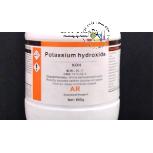 hóa chất Potassium hydroxide KOH 85% Xilong cas:1310-58-3 chai 500g