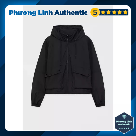Áo khoác gió chất nhẹ có mũ, đai eo điều chỉnh Pull&Bear Auth New Tag có sẵn 8715/202 8715202
