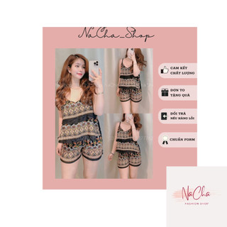Đồ bộ đùi mặc nhà, đồ ngủ 2 dây vải mango mềm mịn mát