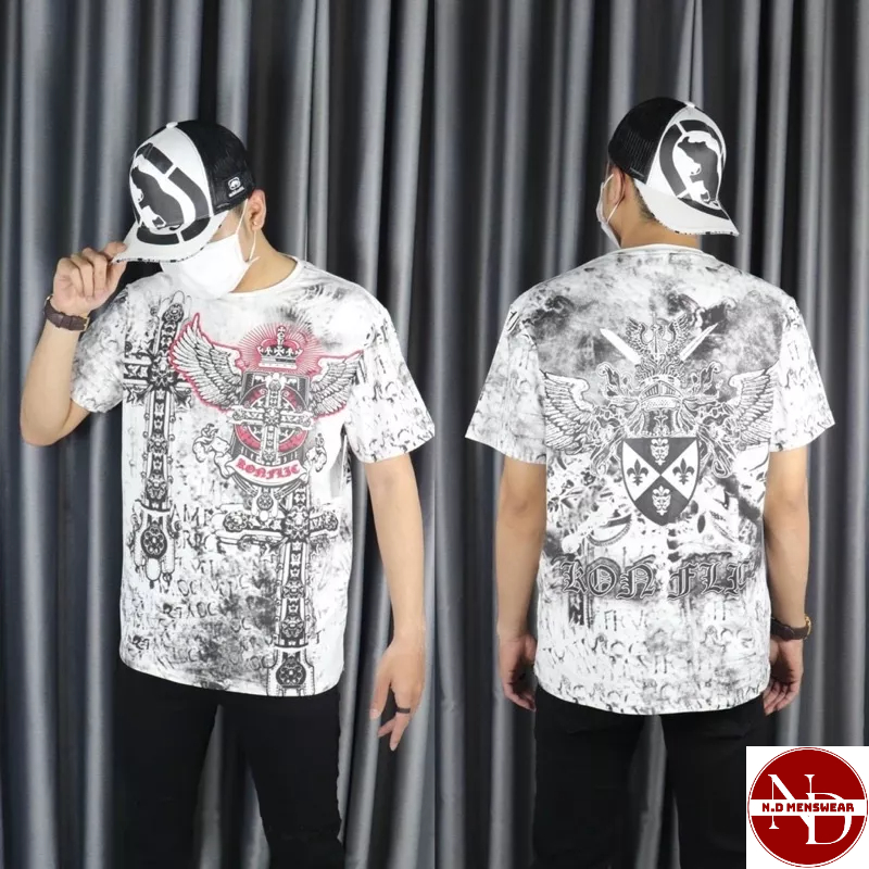 ÁO THUN NAM CỔ TRÒN HOẠ TIẾT - N.D MENSWEAR