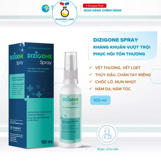 Xịt kháng khuẩn DIZIGONE spray 100ml - Kháng khuẩn dịu nhẹ, nhanh lành tổn thương, tái tạo da, ngăn ngừa sẹo