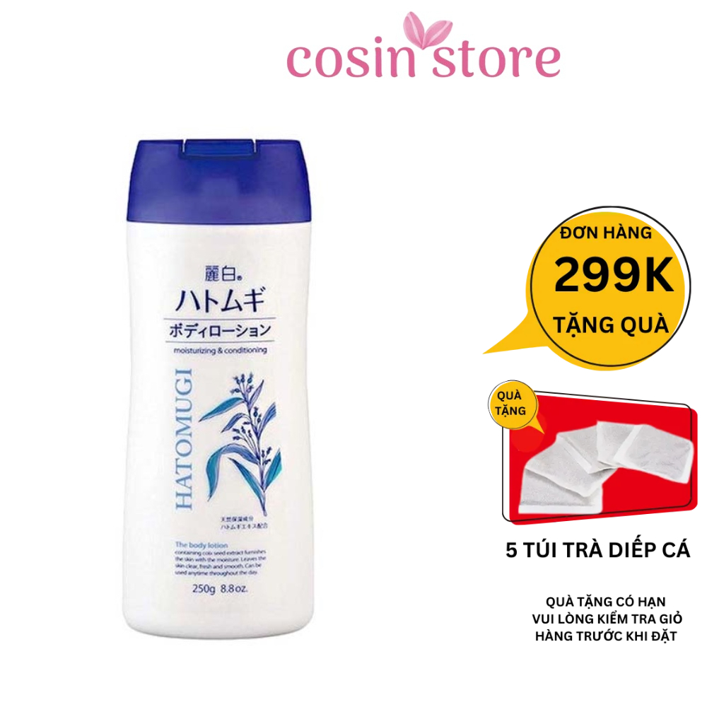 Sữa dưỡng thể Hatomugi The Body Lotion Moisturizing & Conditioning 250g Nhật Bản từ hạt ý dĩ Cosin Store