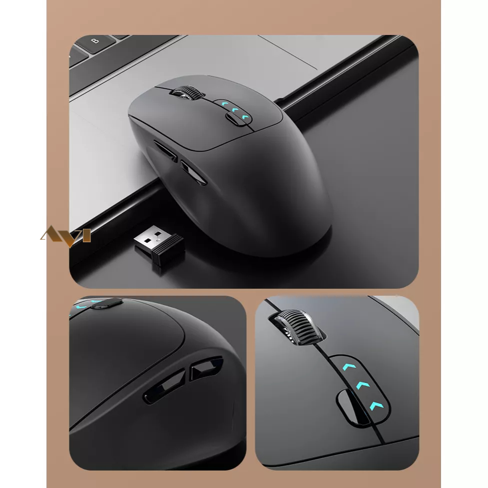 Chuột Không Dây Kết Nối Bluetooth 5.2 DUOHAO M13 Pin sạc Type C Cho Máy Tính, Laptop, Mac