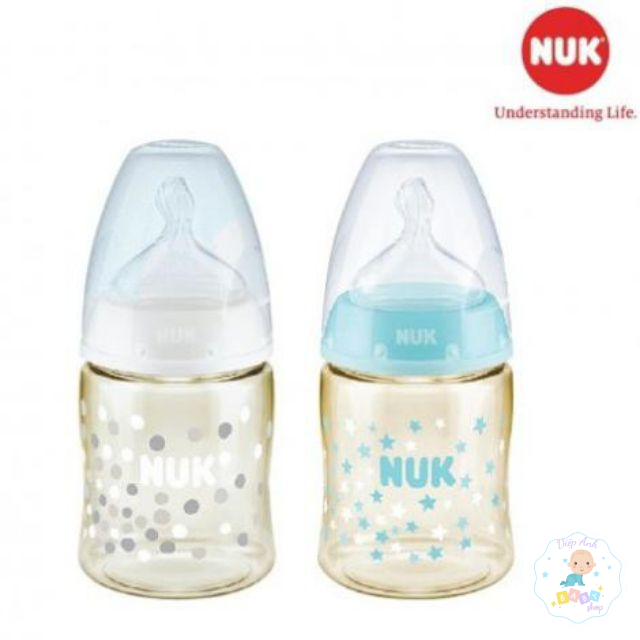 Bình sữa NUK nhựa PPSU cao cấp dòng Premium Choice cổ rộng  150ml và 300ml