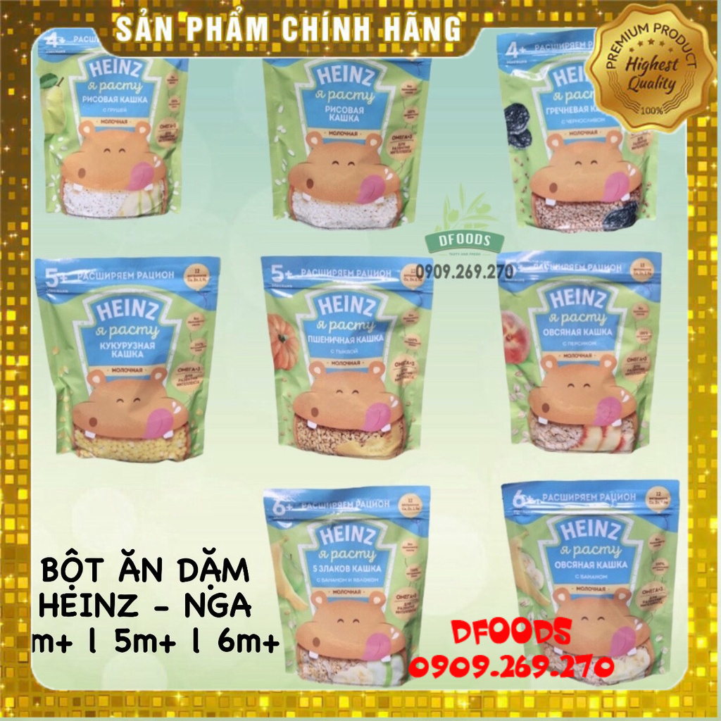 Bột ăn dặm Heinz Nga gói 180g đủ vị cho bé từ 4 tháng