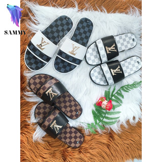 DÉP QUAI NGANG NAM THÁI LAN Sammy LV CARO DA NHÁM QUAI KẾT HỢP LOGO CÙNG TÔNG MÀU SANG XỊN MỊN