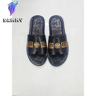 Dép bản nam thái lan đen in lụa kéo vàng neon