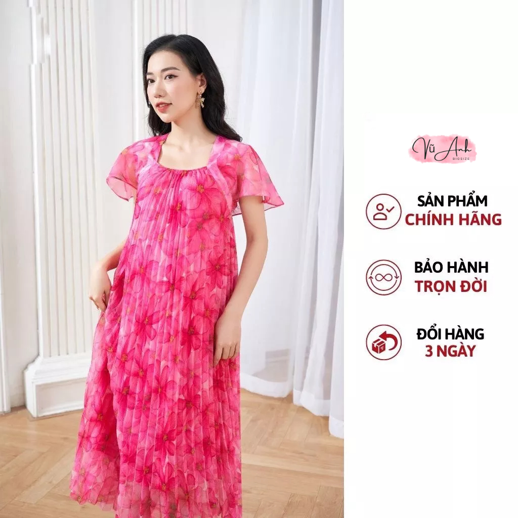 Váy babydoll , đầm bầu , váy thiết kế hất liệu vải voan dập ly cao cấp tay cánh tiên dáng váy xuông dập ly 2 lớp mềm mại
