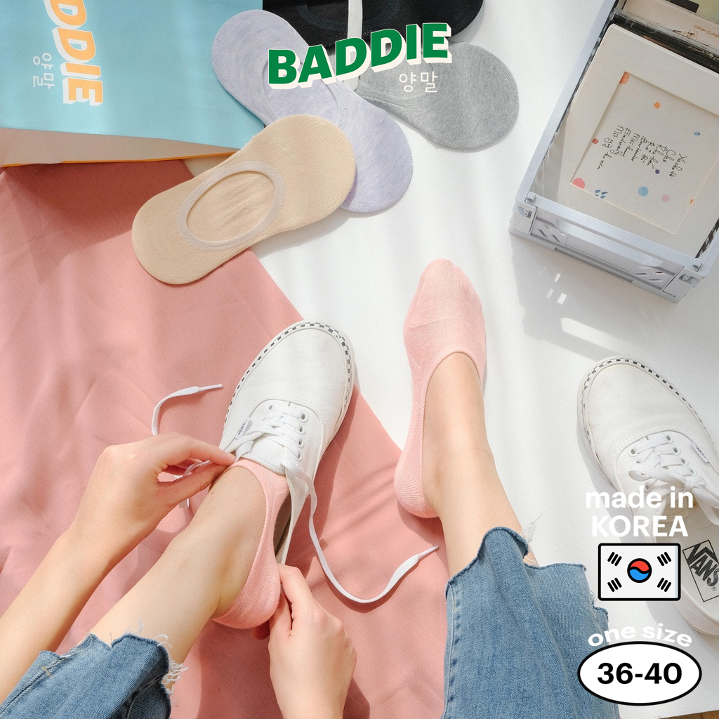 PASTEL SOLID COLOR INVISIBLE - Tất vớ lười nữ trơn màu có silicon chống tuột, nhập khẩu Hàn Quốc