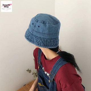 Mũ buket jeans dáng cụp cá tính