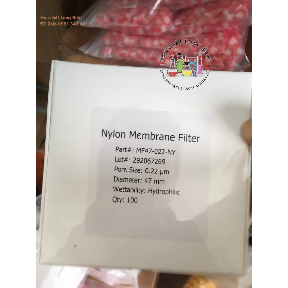 Giấy lọc mẫu, màng lọc chất liệu Nylon Thông số lỗ lọc 0.22 µm, Ø 47mm, 100 cái/hộp, Membrane Solutions - USA