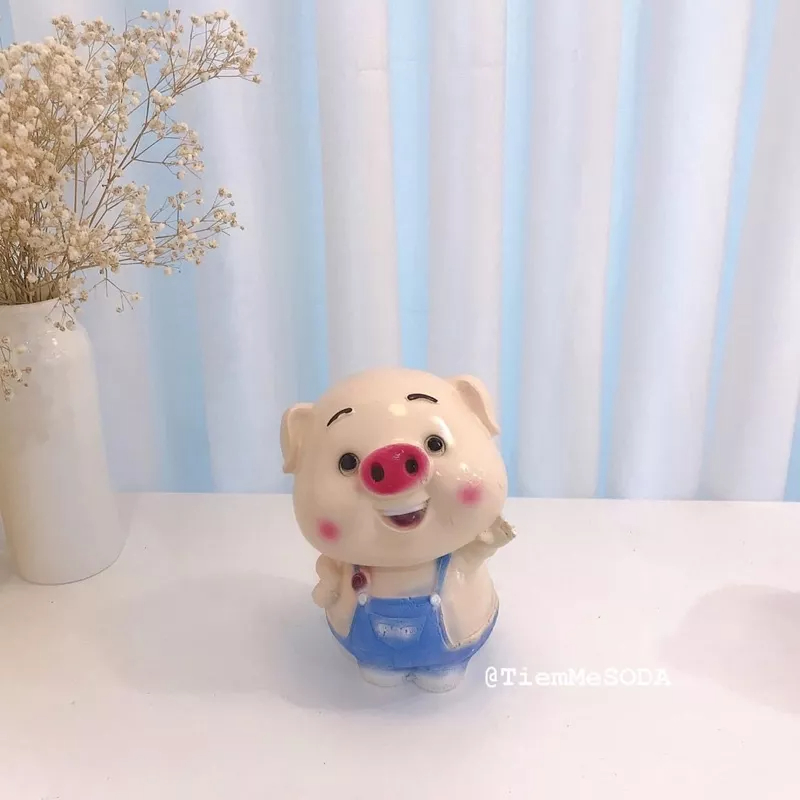 Heo đất cặp đôi tễu yếm lợn đất cute mặc yếm ống tiết kiệm tiền quà tặng siêu xinh TIỆM MẸ SODA