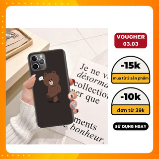 Ốp lưng iPhone 11 Pro Max Silicon dẻo hình Gấu Brown Dễ Thương