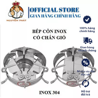 Bếp cồn cao cấp inox 304 bền đẹp chắc chắn có chắn gió, có mâm lót - inox siêu chắc siêu bền - Dụng Cụ Bếp Đà Nẵng