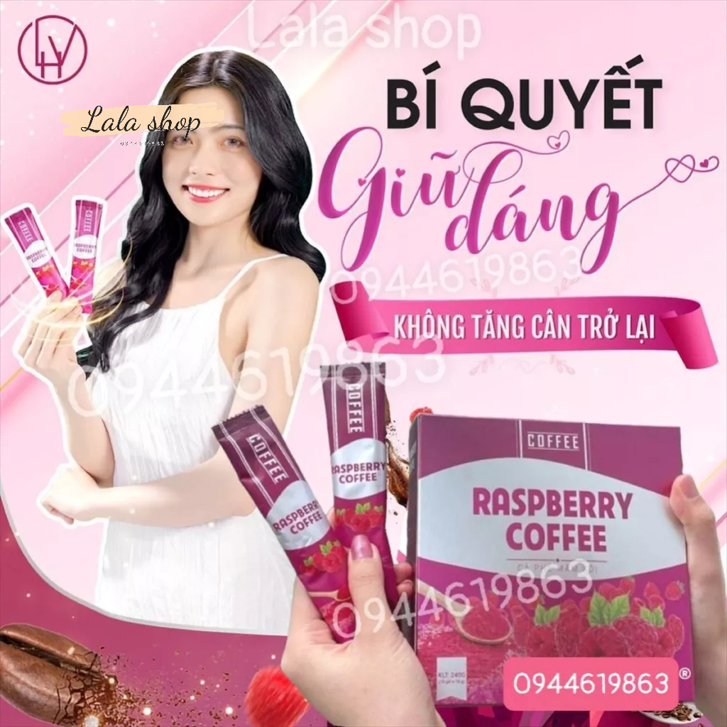Cà Phê Mâm Xôi Giảm Cân Raspberry Coffee Chính Hãng - Hộp 15 gói