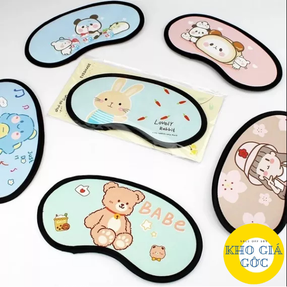 Miếng Che Mắt/ Bịt Mắt Chống Chói Mắt Khi Ngủ Hình Thú Siêu Cute (kho gia goc)