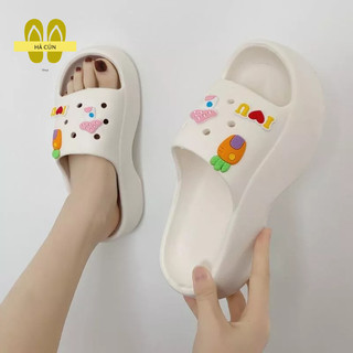 Dép bánh mì sticker, đế độn 4cm dễ thương, thời trang mùa hè, đi biển, đi chơi spn5