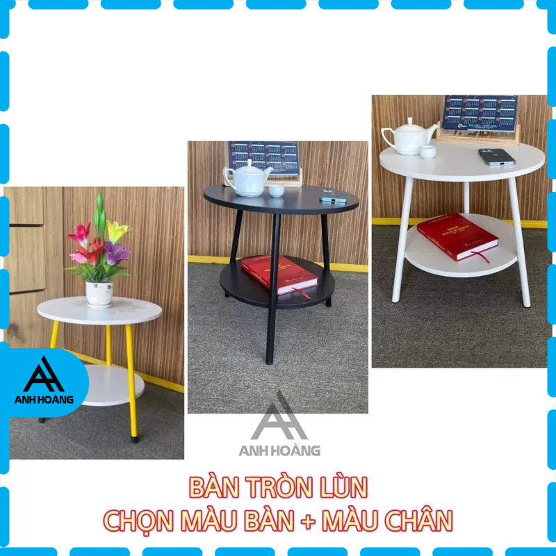 Bàn Tea Table Sofa 2 tầng hình tròn - hình elip cao cấp Mới - Ship toàn quốc