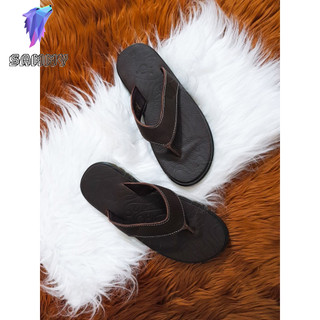 DÉP KẸP NAM DA BÒ THÁI LAN MÀU NÂU LÀM BẰNG DA THẬT 100% MAY 2 LỚP SIÊU BỀN VÀ CHẮC CHẮN