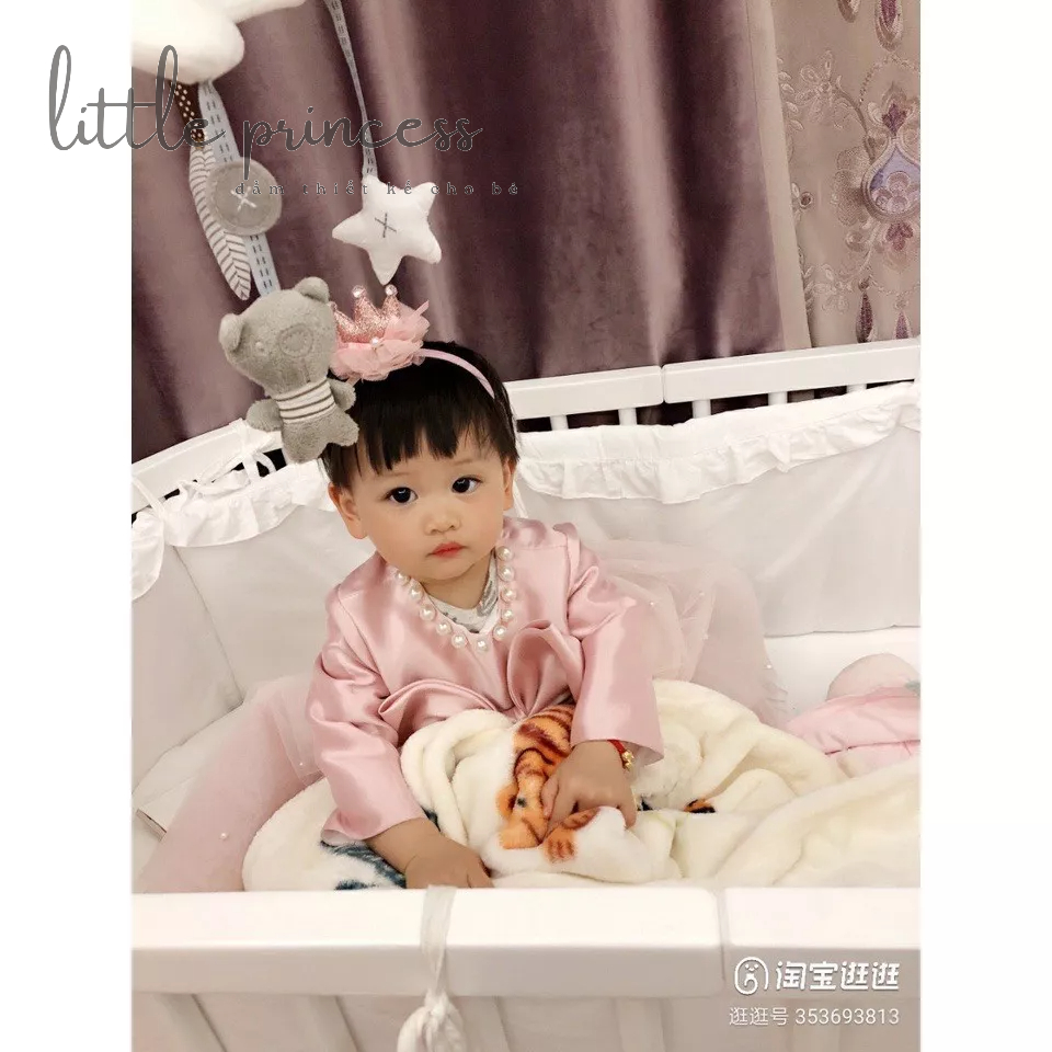 Đầm công chúa THIẾT KẾ 🍉TIỆM CÔNG CHÚA NHỎ🍉VÁY yếm trắng cao cấp cho bé  🍉🍉