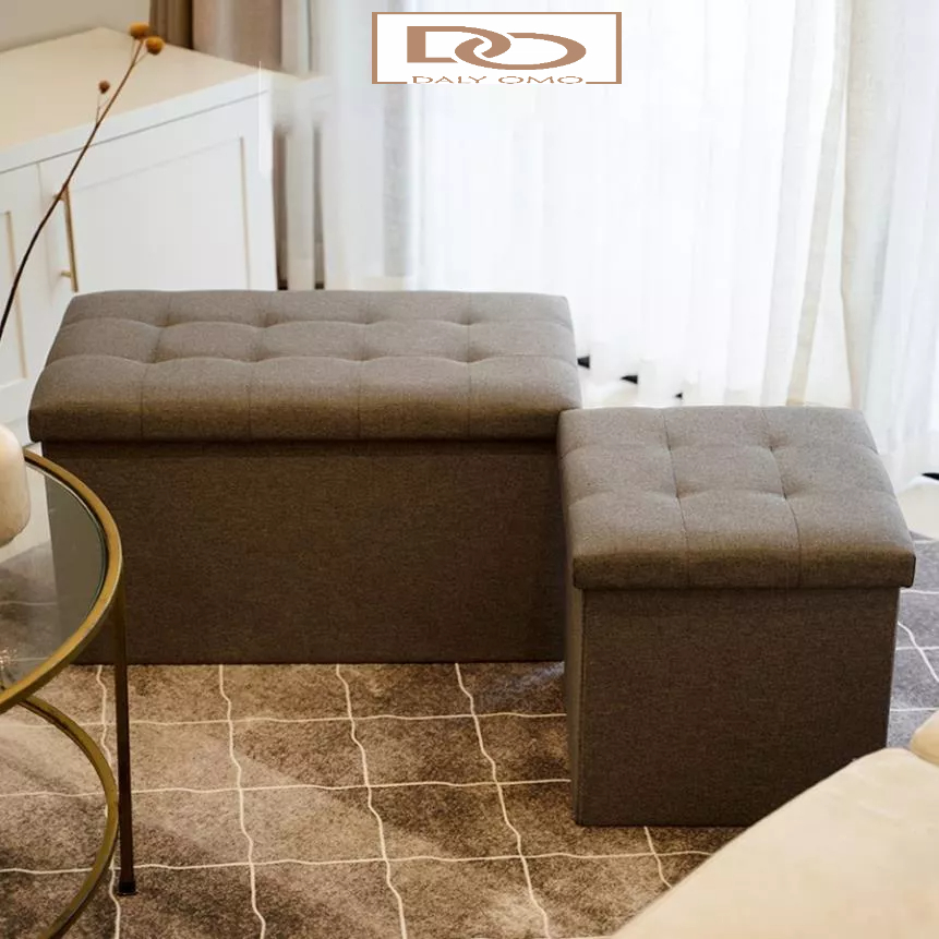 Thùng Vải Đựng Đồ Dali Omo Store Hộp Đựng Đồ Kiêm Ghế Ngồi Sofa Bọc Vải Gấp Gọn Chắc Chặn Tiện Lợi Ngồi Nhảy Thoải Mái