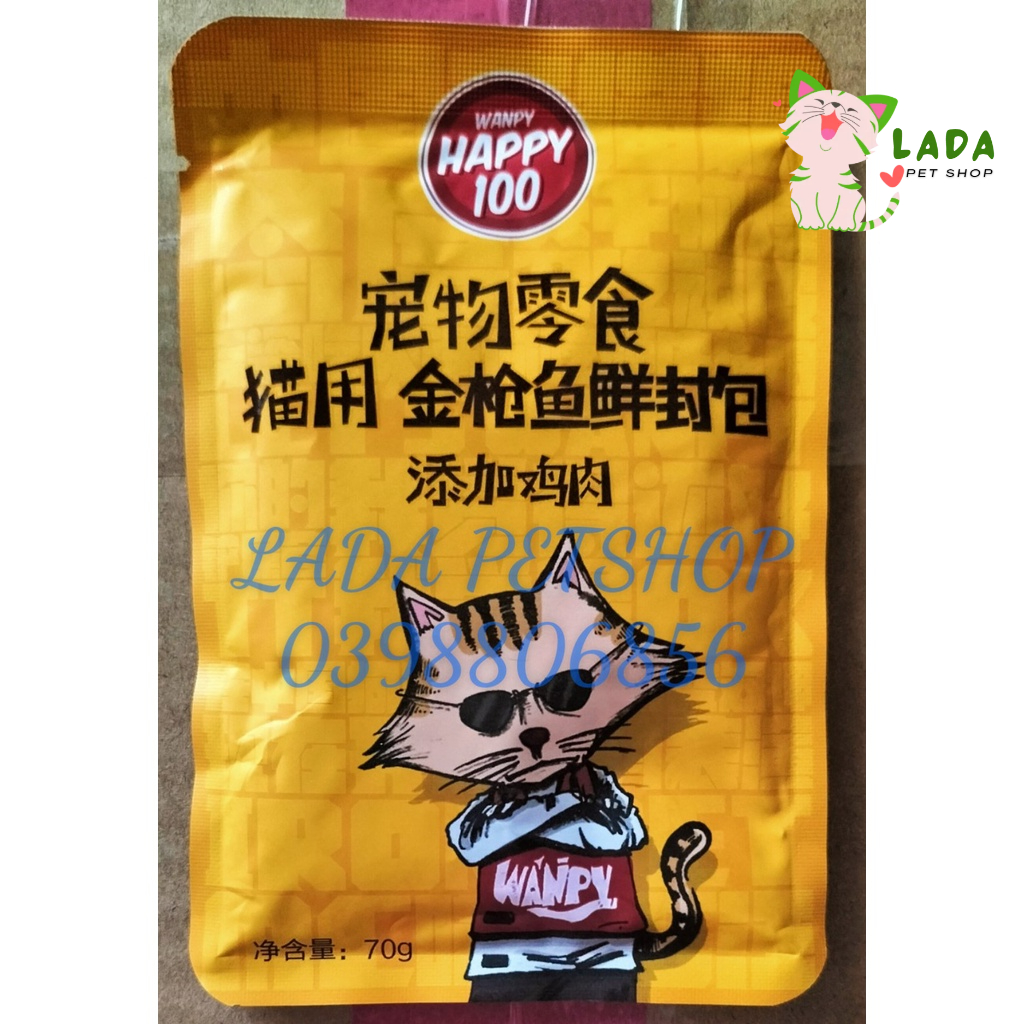PATE HAPPY 100 7 VỊ [GÓI 70GRAM]