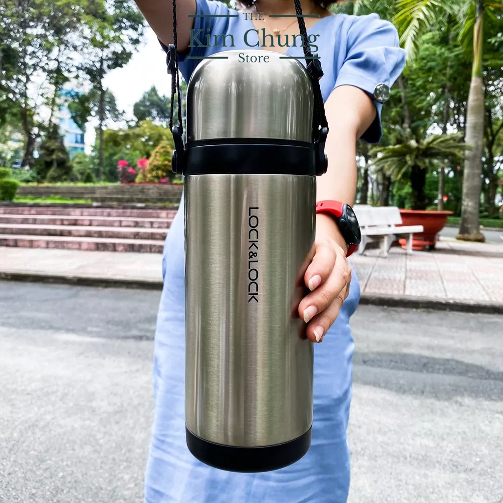 Bình Giữ Nhiệt Lock&Lock Eassy - Take LHC1439 1000ml Màu Bạc Ánh Vàng