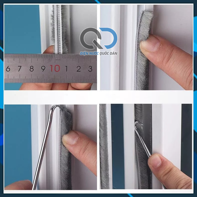 Ron Giảm Chấn, Ron Lông Nheo Cửa Có Sẳn Keo Giảm Va Đập, Ngăn Bụi Và Côn Trùng