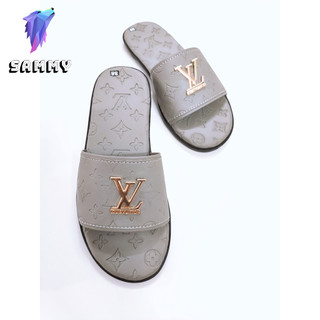 DÉP QUAI NGANG NAM THÁI LAN LV XÁM IN NỔI MAY VIỀN GẮN KHOÁ GOLD LOẠI MỚI DA NHÁM GÂN SIÊU ĐẸP
