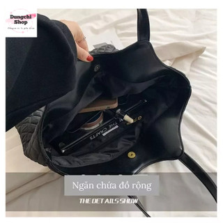 Túi đeo vai họa tiết vân trám size lớn thời trang