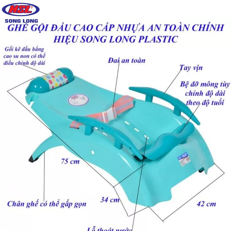 Ghế Gội Đầu Cho Bé Từ 2 đến 12 Tuổi Song Long