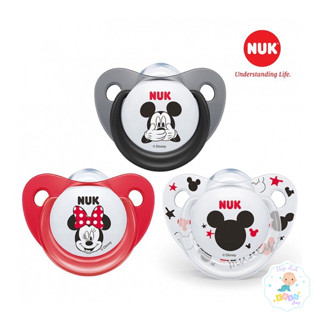  Ti giả NUK   ti ngậm NUK silicone Mickey Sleeptime bộ 2 chiếc có nắp đậy. 