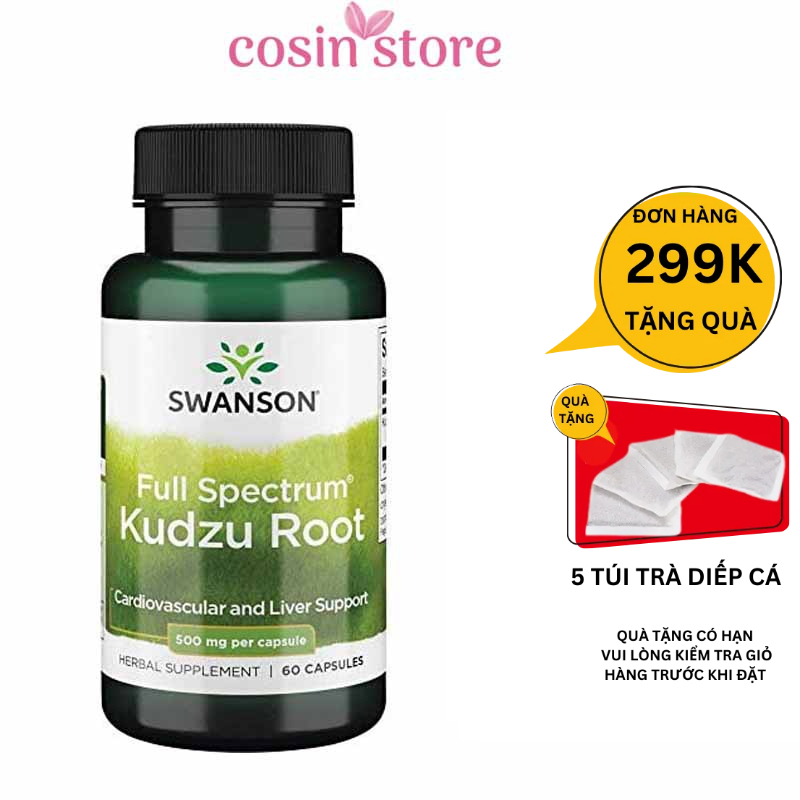 Viên uống Bổ Gan Swanson Kudzu Root 500mg 60 viên hỗ trợ chức năng gan Cosin Store