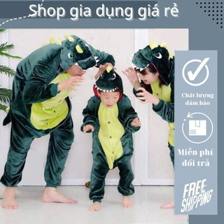 Bộ đồ ngủ hình khủng long xanh bộ đồ liền thân cá sấu cho người lớn đồ khủng long cho em bé