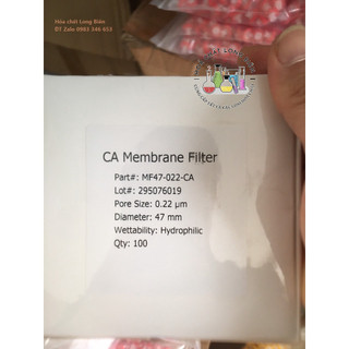 Màng lọc màng lọc cellulose acetate ca, lỗ lọc 0.45 µm, ø 47mm, 100 cái/hộp