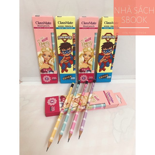 Bút chì gỗ 2b hình siêu nhân , công chúa