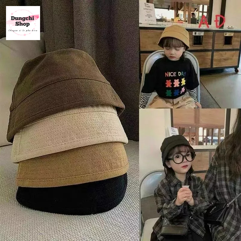 Mũ bucket Korea dáng cụp cho bé trai bé gái